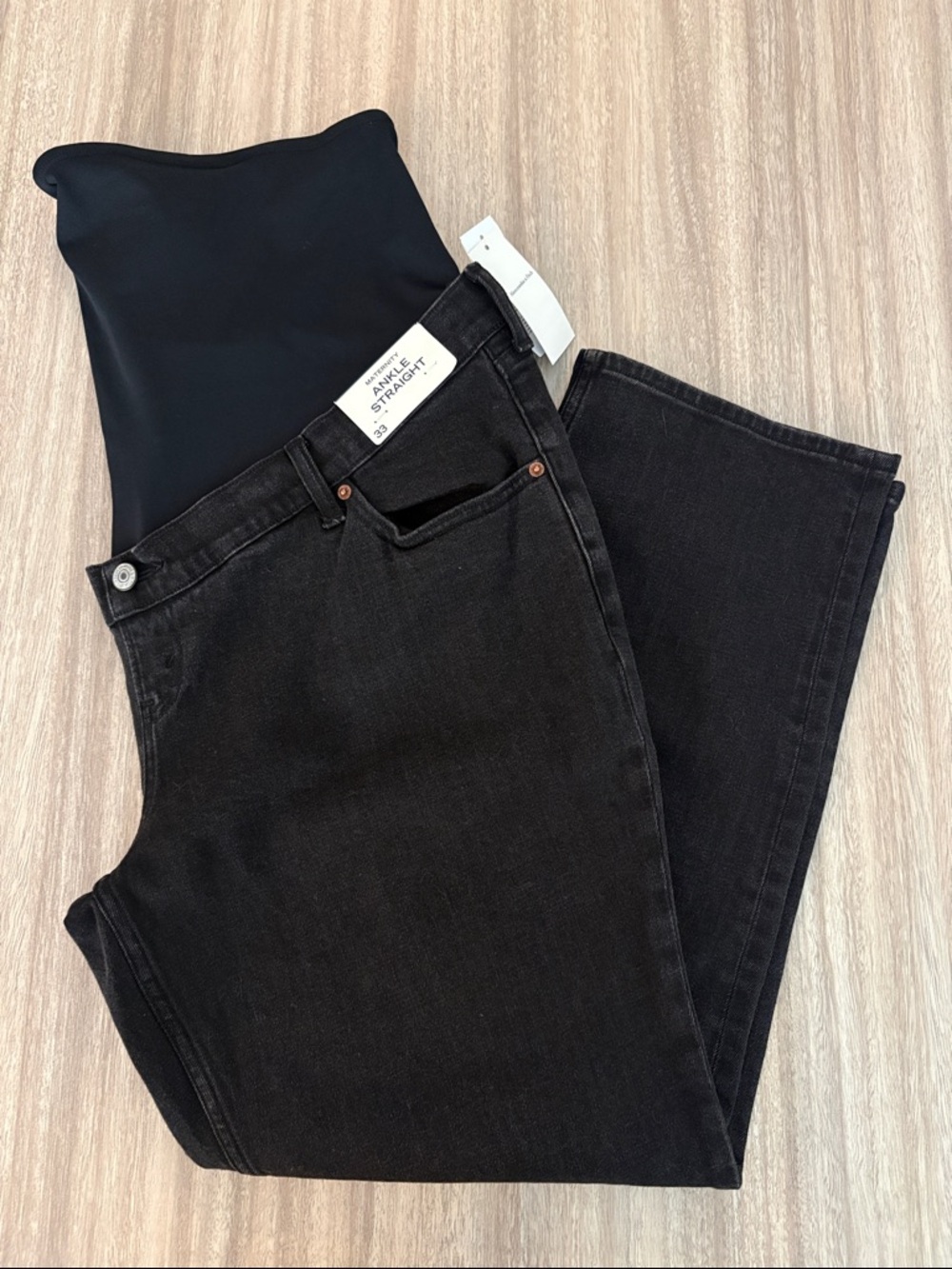 Abercrombie and Fitch Maternity Ankle Straight Jeans in Black Size 33